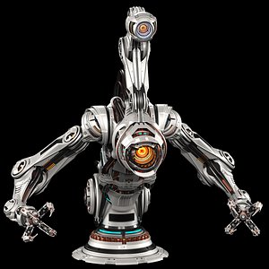 3D Sci-Fi Assembly Robot 2 - Rigged model