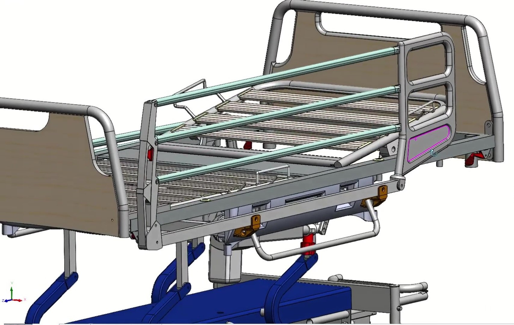 3D CAD Model Hospital Adjustable Bed with Side Rails and Swivel Casters model https://p.turbosquid.com/ts-thumb/CB/wIKF9O/u6/000015/jpg/1773633786/1920x1080/fit_q87/61b0c232b12345836fe98d7de8b37052530a4974/000015.jpg