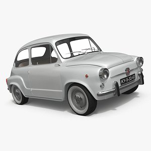 Fiat 600 Classic Hatchback White Simplified 3D