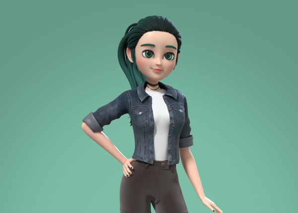 Personagem - Desenho Animado - Menina Cabelos Compridos 06 Modelo 3D -  TurboSquid 1555129