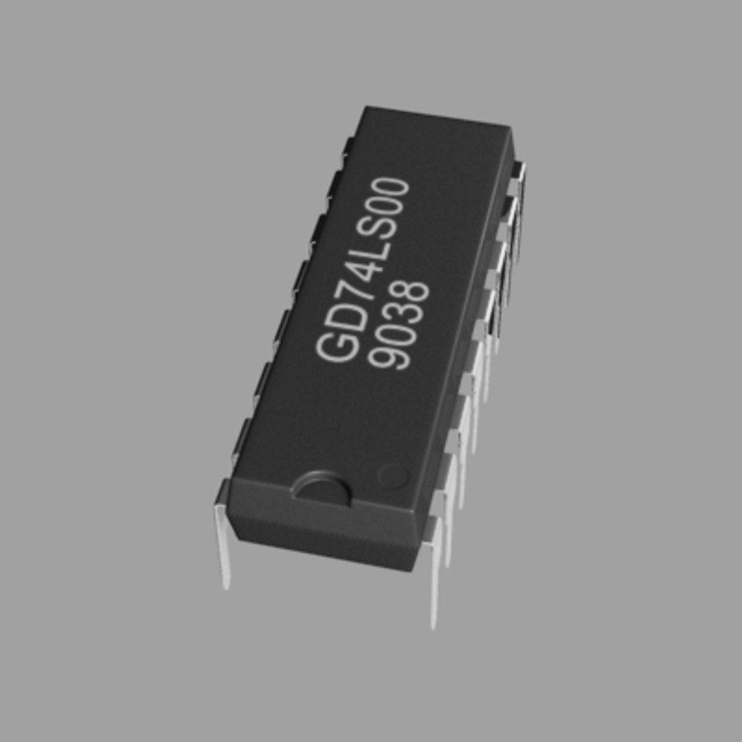 3d Microchip Dip16 Model