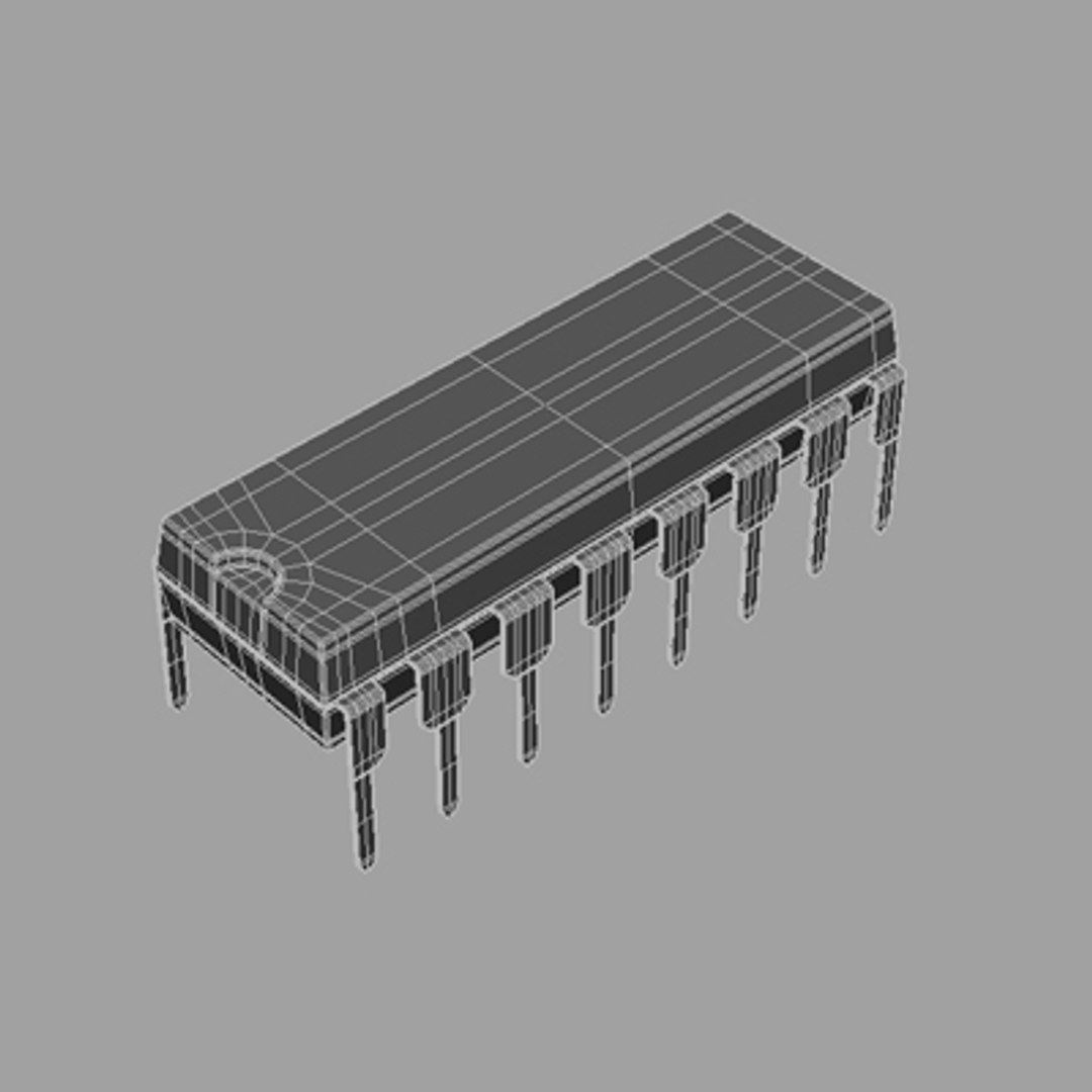 3d Microchip Dip16 Model