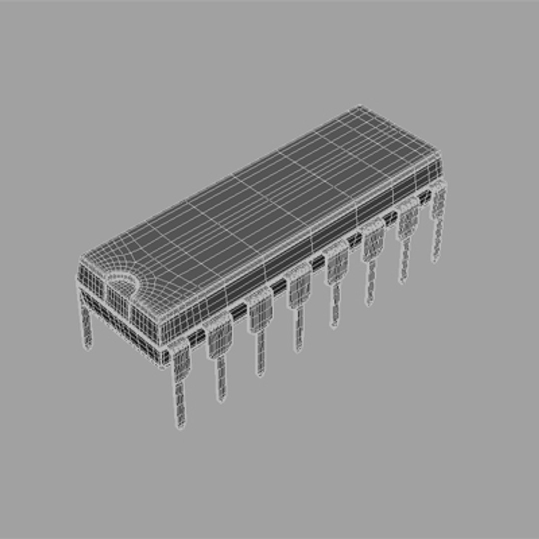 3d Microchip Dip16 Model