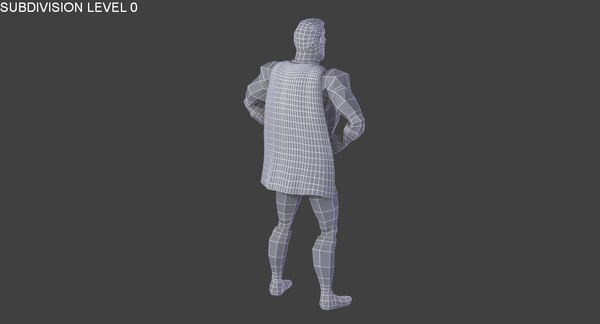 3d rigged cartoon classic superhero model