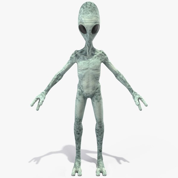 3D extraterrestrial alien t pose