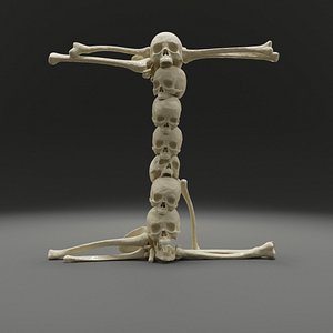 letter bones skeleton 3D model