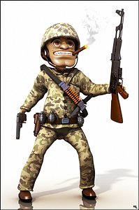 3d model soldier cartoon toon