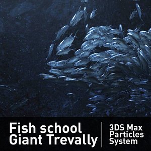 FishSchool Giant Trevally 3DSMAX Particles System