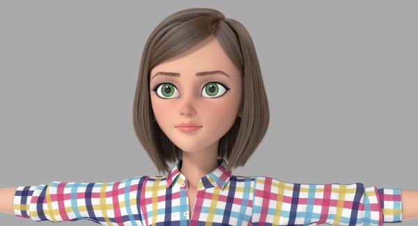 cartoon girl woman hair ma