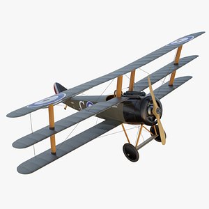 3d sopwith triplane aircraft model