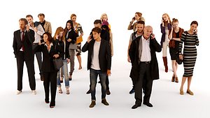 People with cell phones 3D model