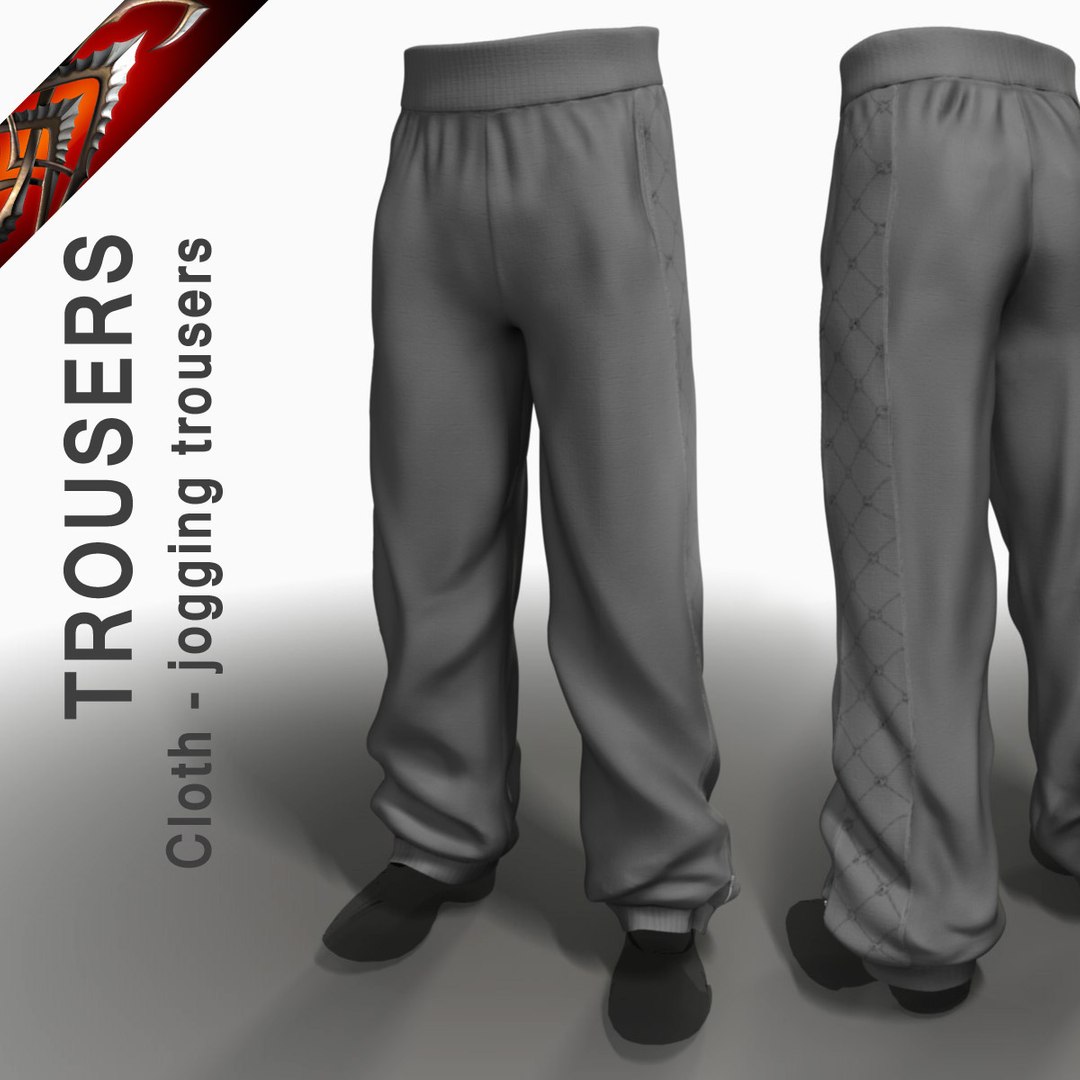 cloth jogging trousers 3d model