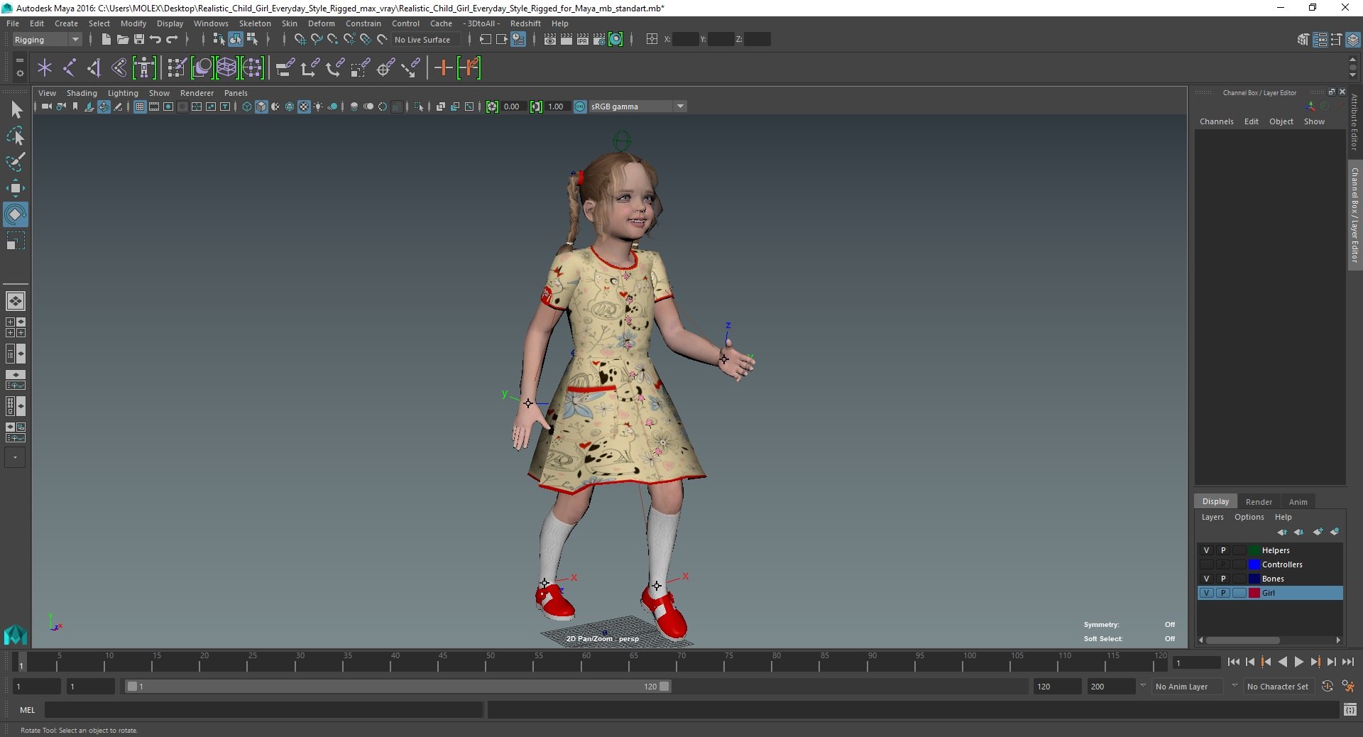 3D Realistic Child Girl Everyday Style Rigged for Maya - TurboSquid 2092590