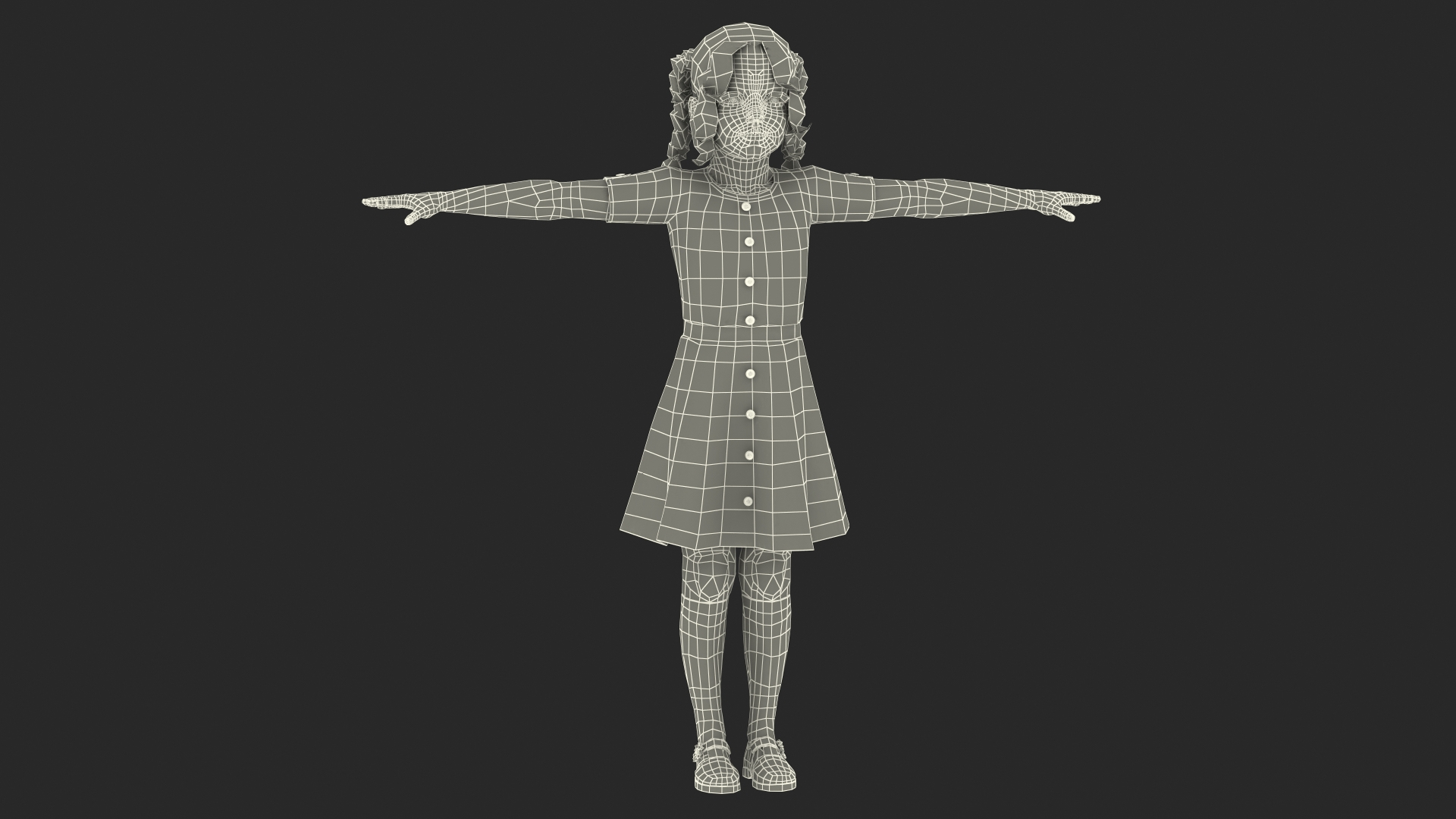 3D Realistic Child Girl Everyday Style Rigged For Maya - TurboSquid 2092590