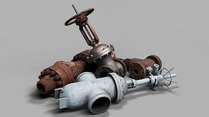 Industrial used valves 3D