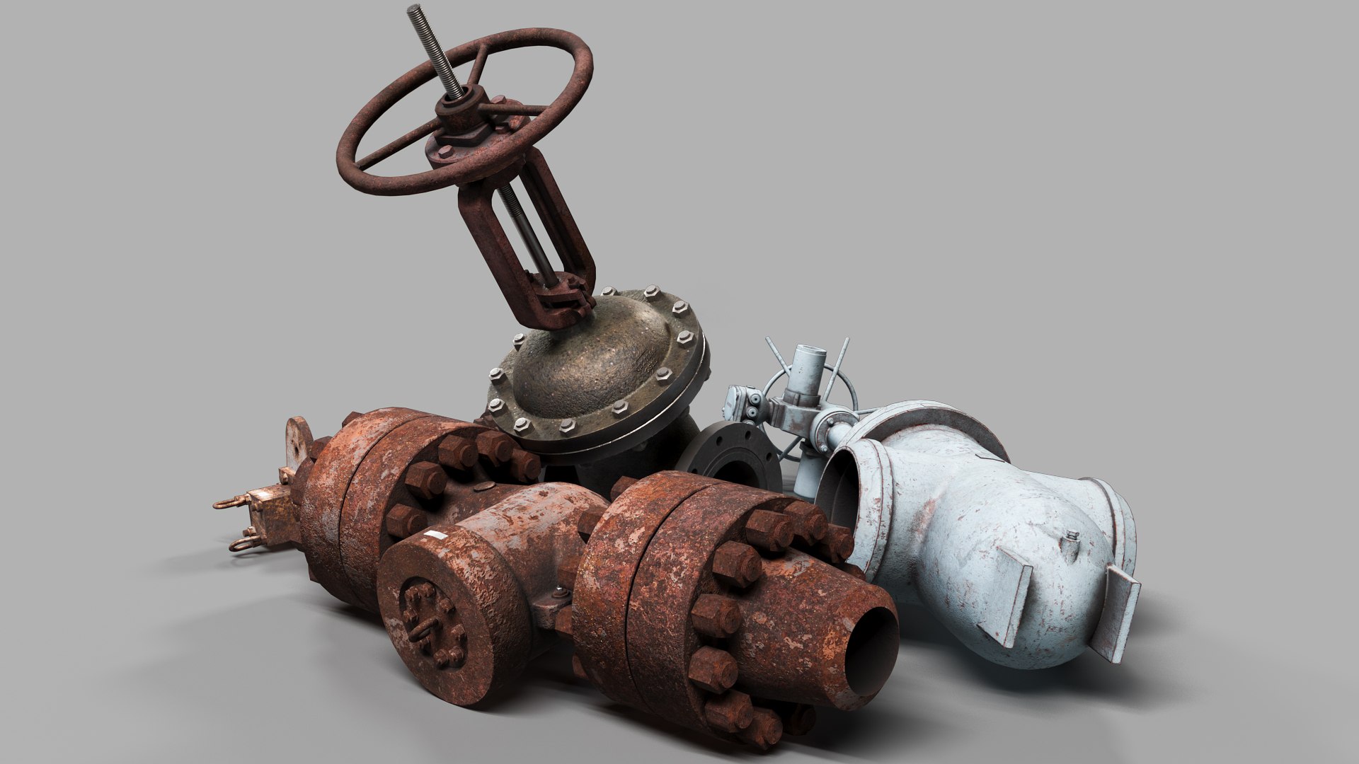 Industrial used valves 3D - TurboSquid 2148492