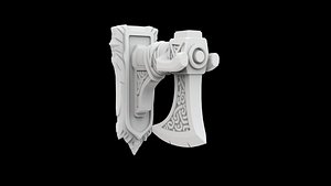 Viking Axe Wall Mount Wall Decor 3D