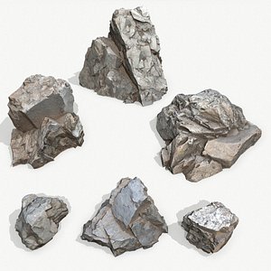 3D model desert cliff rocks