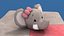 Teddy Baby Elephant  Activity  Toy Doudou bébé jouet activité lowpoly