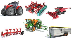 agricultural tractor farm 3D