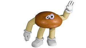 Bun Man Character 3D