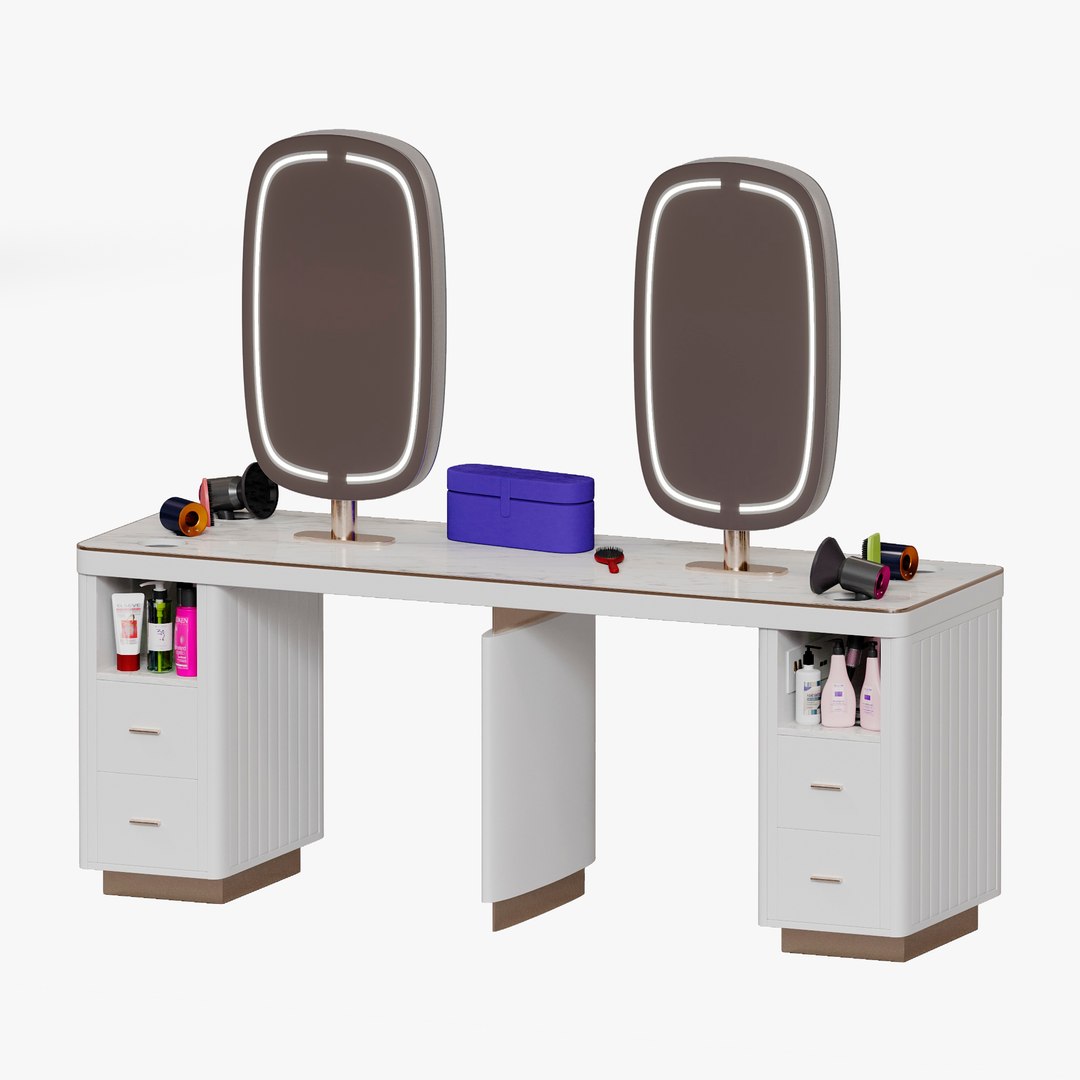 3D model Mirror station barber table Yoocell OC7079 TurboSquid 1984624