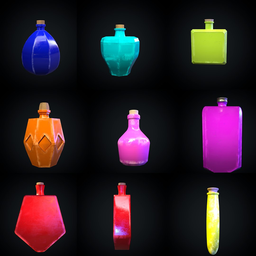 3D Bottle of potion Collection - TurboSquid 1851779