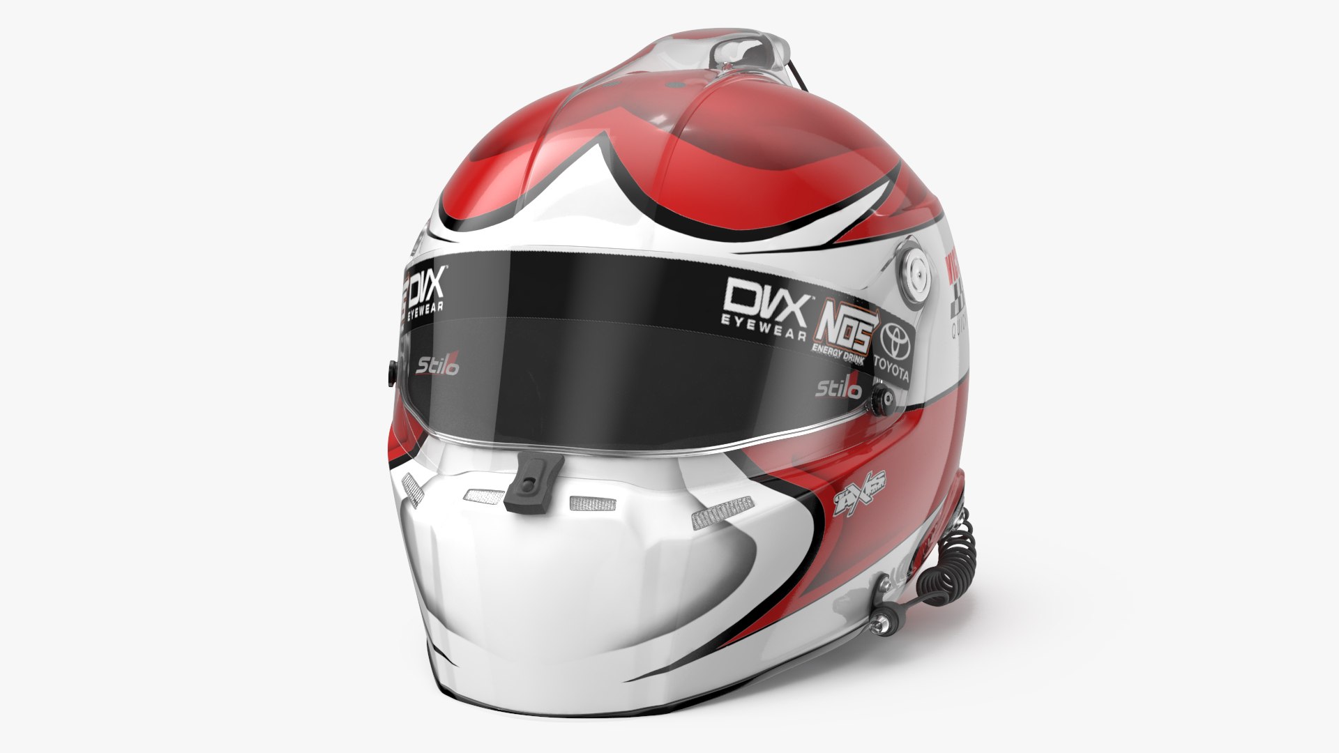 NASCAR Driver Helmet Red 3D model preview