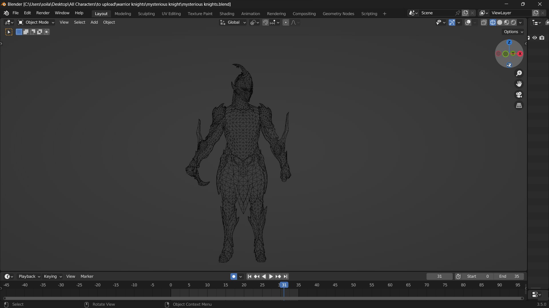 3D model Mysterious knight - rigged and photorealistic - TurboSquid 2084463