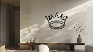 Crown Wall Decor Art Vector Laser Cut 3D Print 3D model