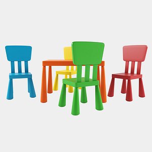 3D table chairs mammut ikea