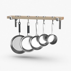 kitchen-pan-rack-03---with-pans 3D