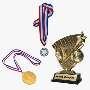 baseball trophy medals 3D model