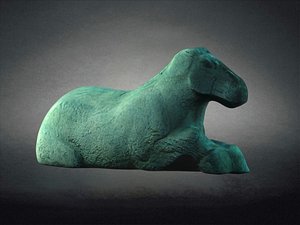 Stone horses  recumbent horses  animal statues