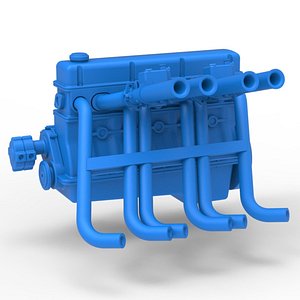 Engine of Vintage dragster Scale 1 to 25 3D model