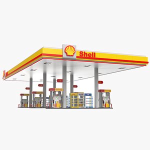 3D Shell Gas Station Canopy 3D