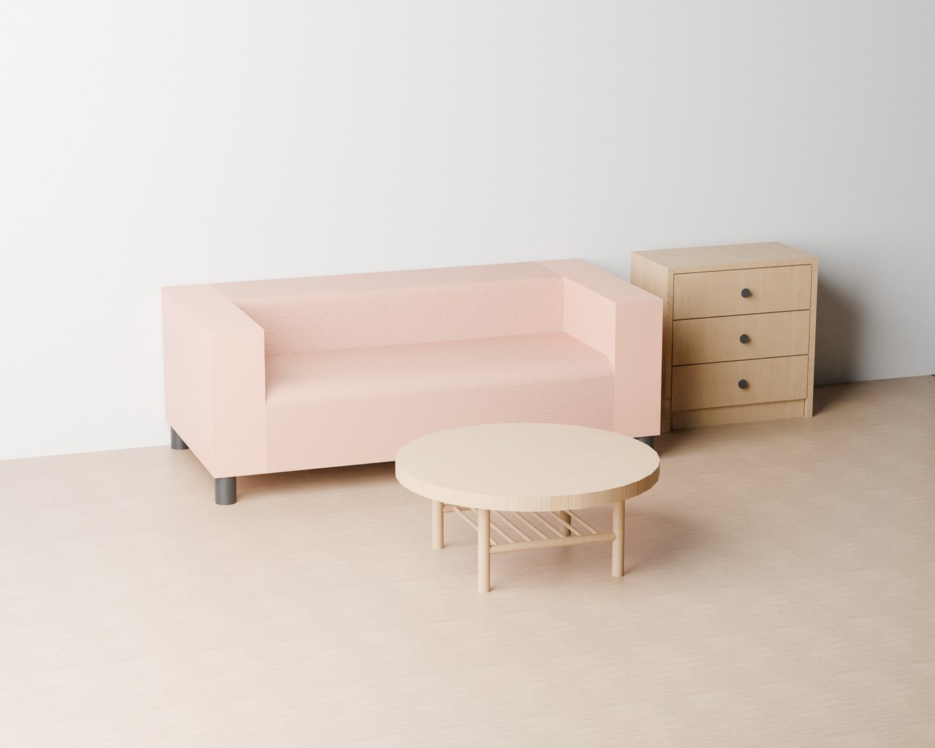Minimalist 3D Furniture Pack Scandinavian Sofa Coffee Table Cabinet ...