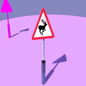3d uk road warning signs