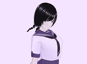 Anime School Girl Saiko model