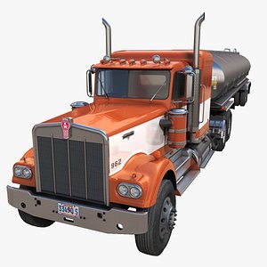 Kenworth W900A fuel tanker 3D model