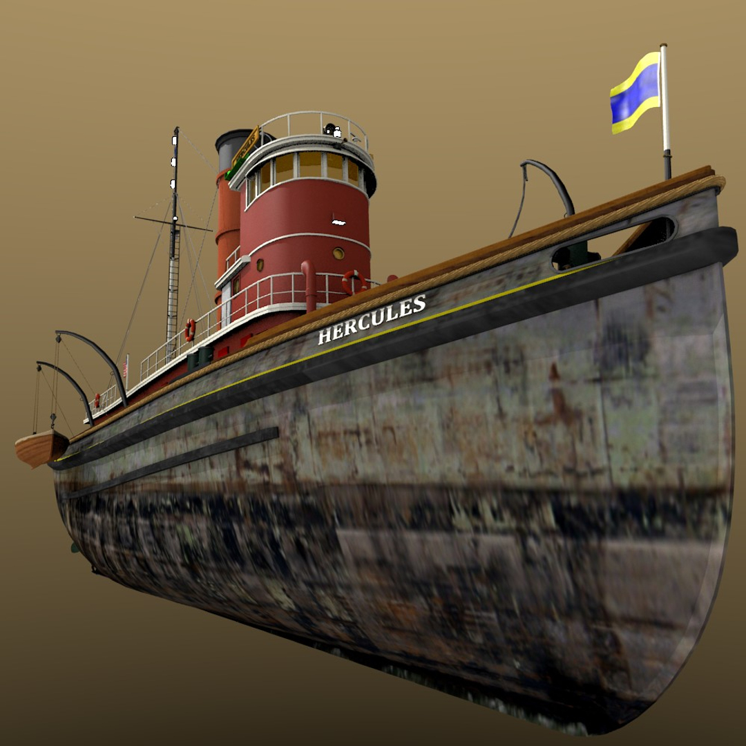 Historical tug hercules 1907 model TurboSquid 1275150