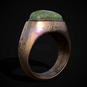 3D Jade Signet Ring