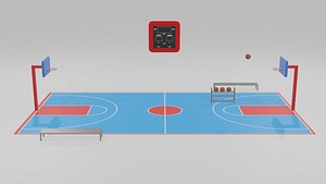 low poly basketball court pack