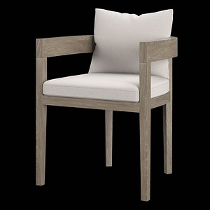 3D balmain dining armchair model
