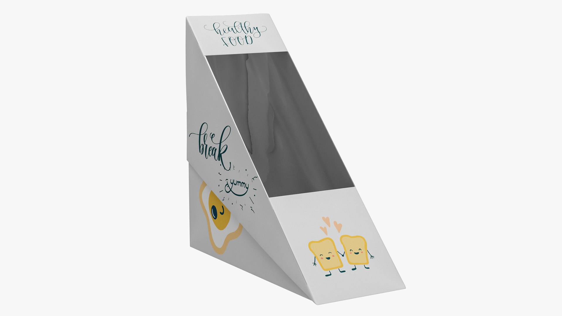 Paper Small Design Sandwich Box 3D model preview