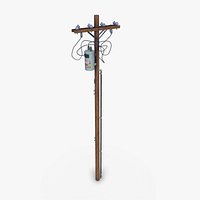 Countryside Electric Pole Low-poly PBR