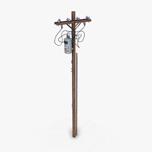 Countryside Electric Pole Low-poly PBR