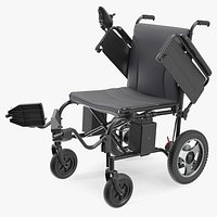 Folding Electric Wheelchair Rigged for Cinema 4D