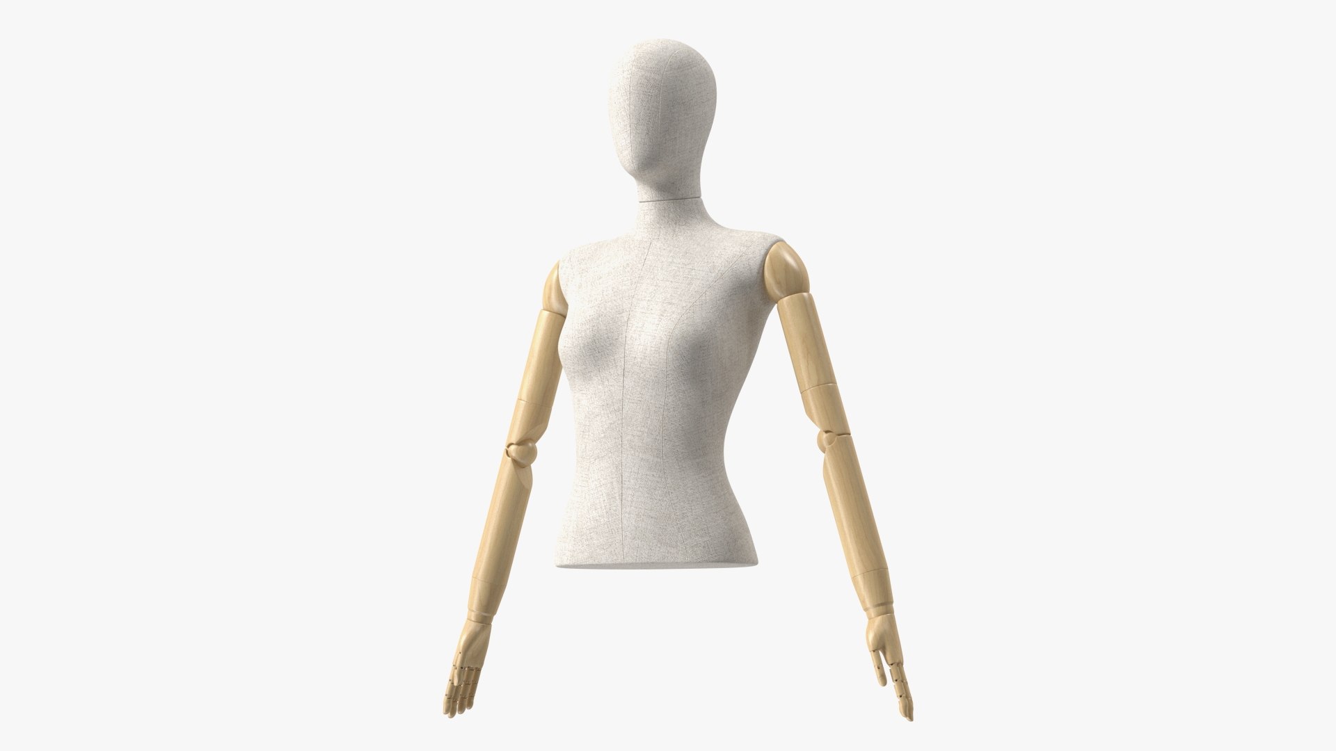 Female Flexible Half Body Mannequin Torso 3D model preview