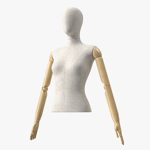 3D Female Flexible Half Body Mannequin Torso model